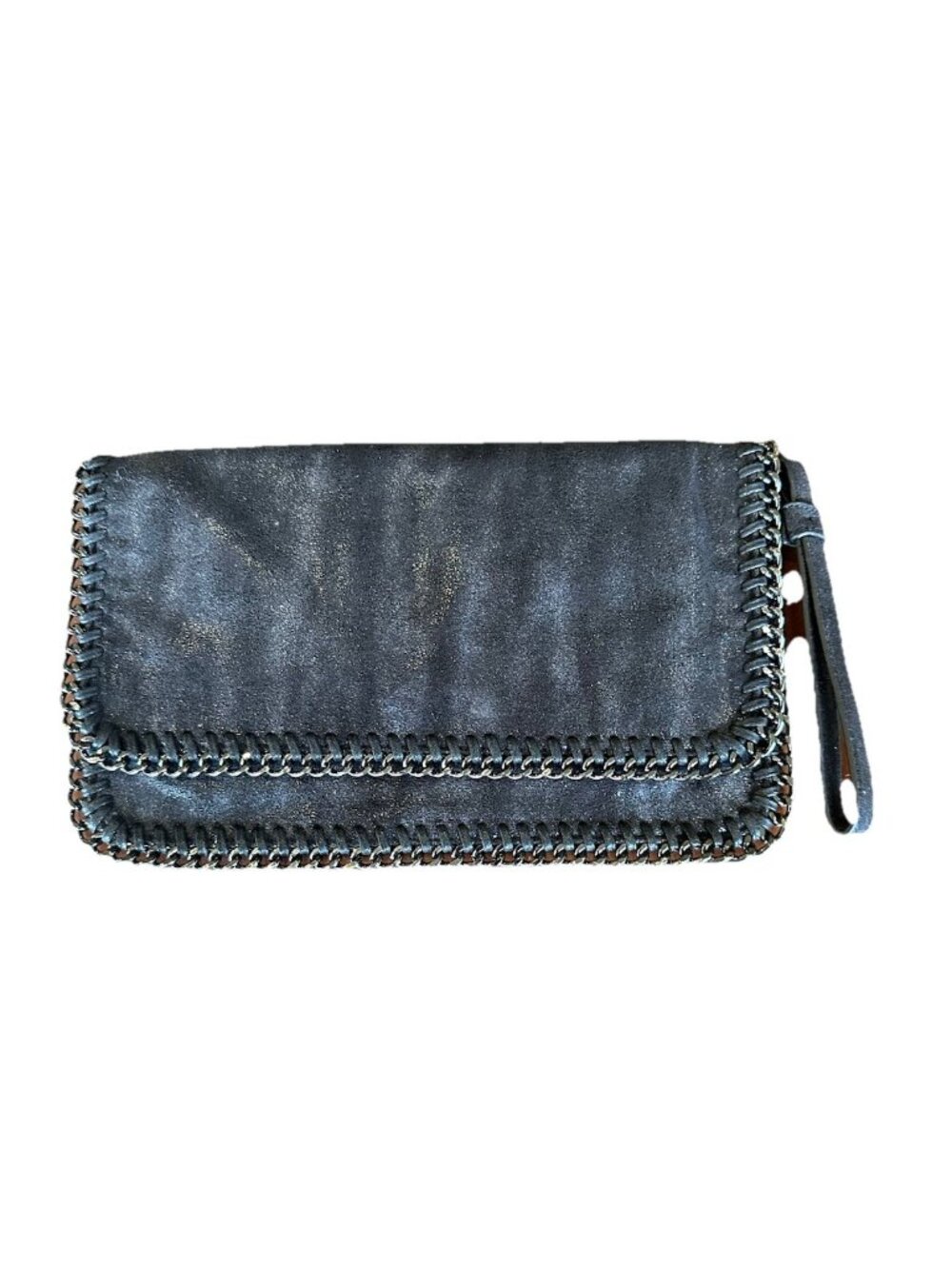 INZI BLACK LEATHER Envelope CLUTCH Hand BAG
